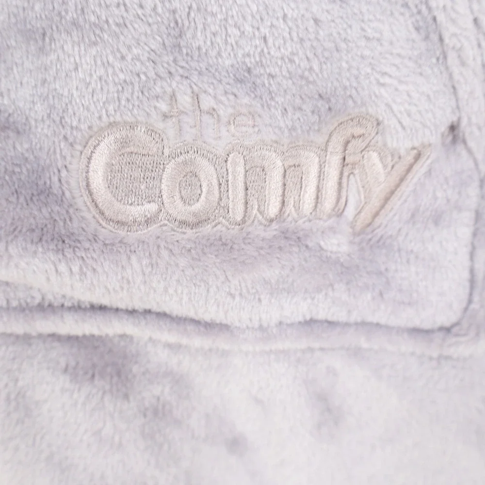 The Comfy Quarter Zip Oversized Wearable Blanket Hoodie Gray Plush One Size